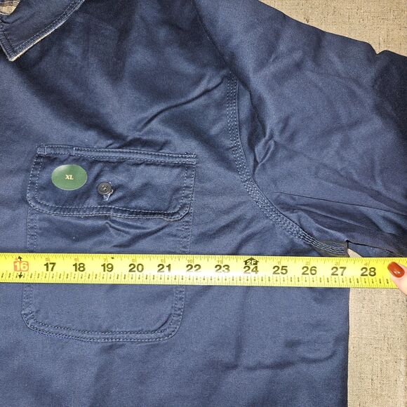 L L Bean Flannel Lined Hurricane Shirt Men's XL Mariner Blue Shacket Warm Jacket - Picture 8 of 9